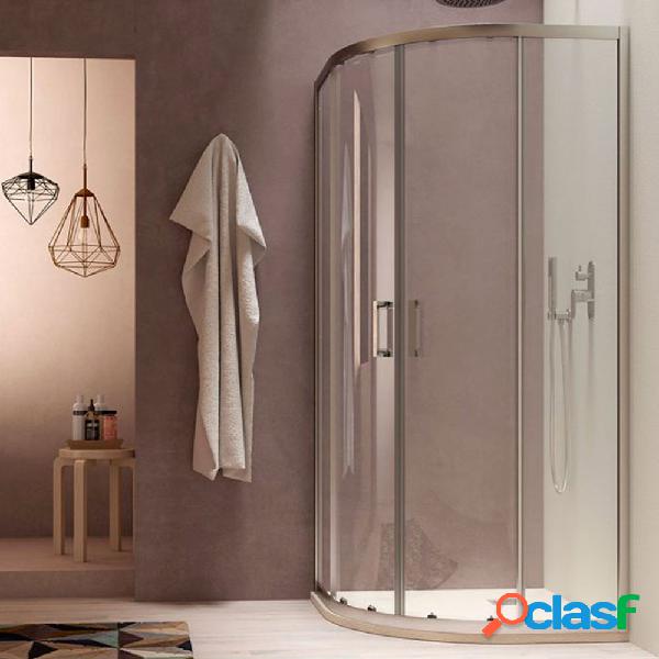 Box doccia semicircolare Loop 80x80 in alluminio e cristallo