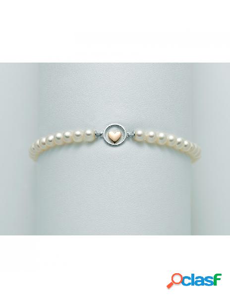 Bracciale MILUNA di perle e oro bianco 18kt PBR3110 Cuore