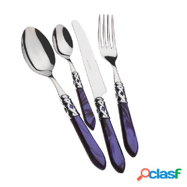 Bugatti Aladdin Cromate Set Posate 24 Pz Blu Madreperla