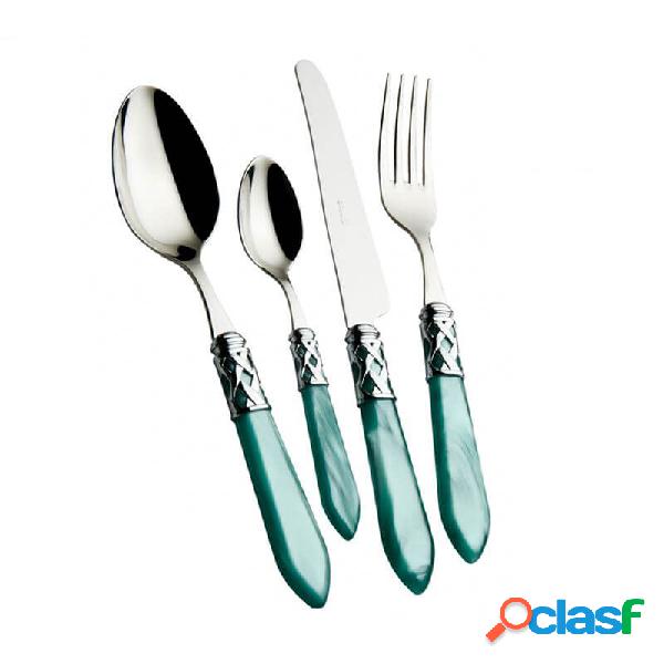 Bugatti Aladdin Cromate Set Posate 24 Pz Verde Acqua