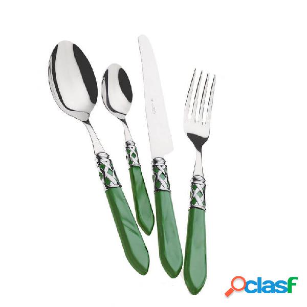 Bugatti Aladdin Cromate Set Posate 24 Pz Verde Madreperla