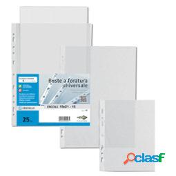 Buste forate Ercole - PVC liscio - 15 x 21 cm - trasparente