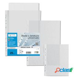 Buste forate Ercole - PVC liscio - 22 x 30 cm - trasparente