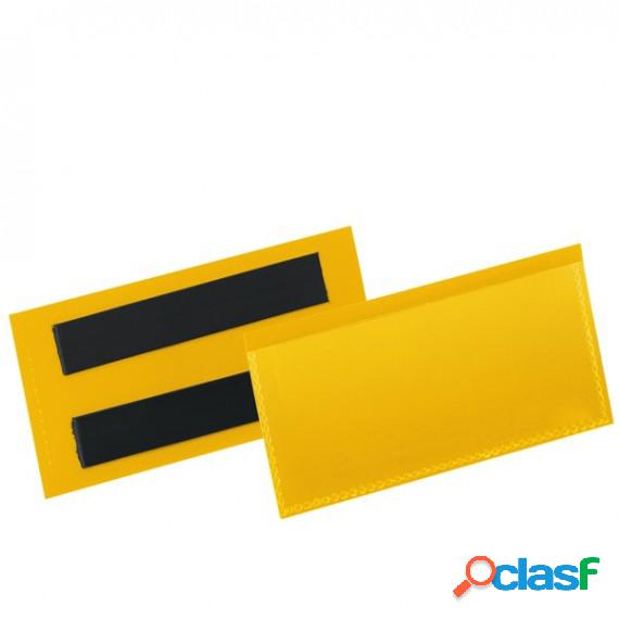 Buste identificazione magnetica - 100 x 38 mm - giallo -