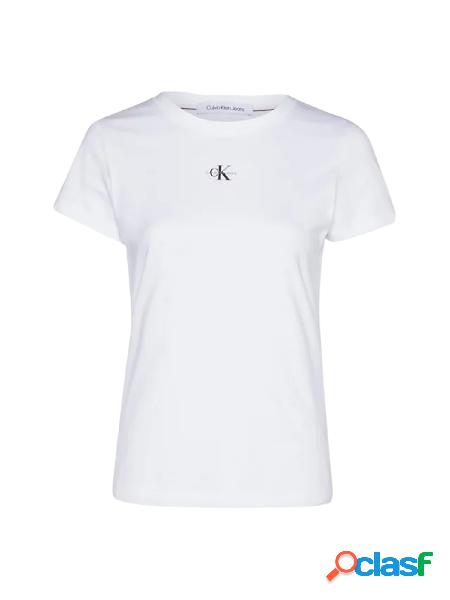CALVIN KLEIN JEANS T-shirt a maniche corte slim fit Bianco