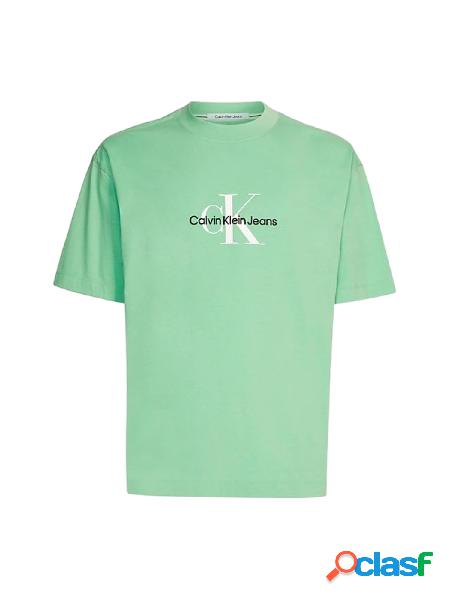 CALVIN KLEIN JEANS T-shirt oversize con logo monogram Verde