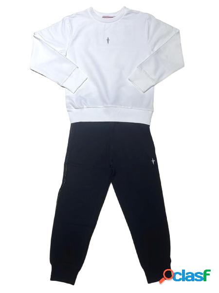 CESARE PACIOTTI Completo felpa e pantalone Bianco/Nero