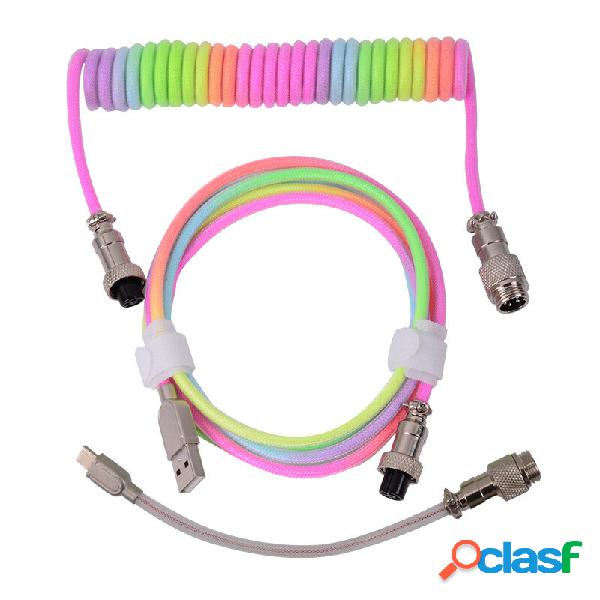CYS 3 m Meccanico Cavo per tastiera RGB Colorful TPE a