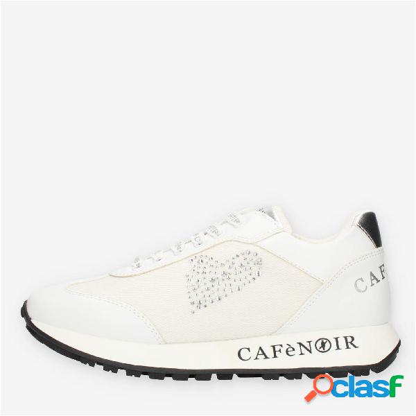 Cafè Noir Sneakers bianche con strass
