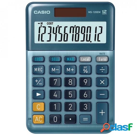 Calcolatrice da tavolo MS-120EM - 12 cifre - blu - Casio