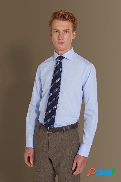Camicia classica uomo collo francese tessuto spinato