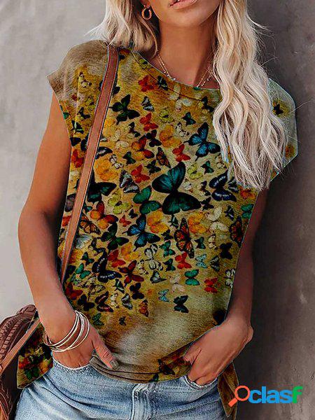Camicie & Top Maniche Corte Casuale Girocollo