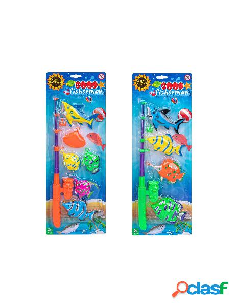 Canna da pesca c/pesci 2ass