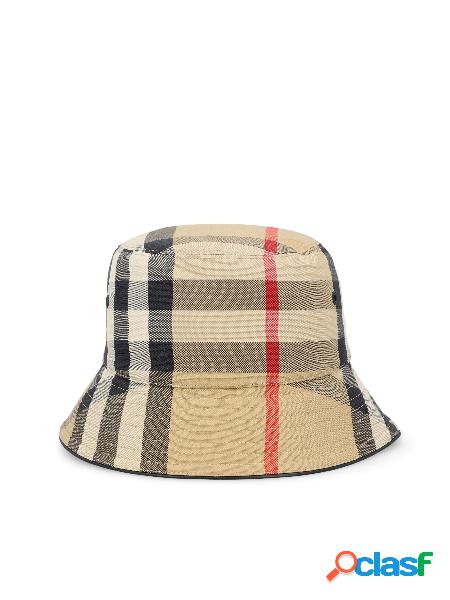 Cappello da pescatore in cotone con motivo tartan