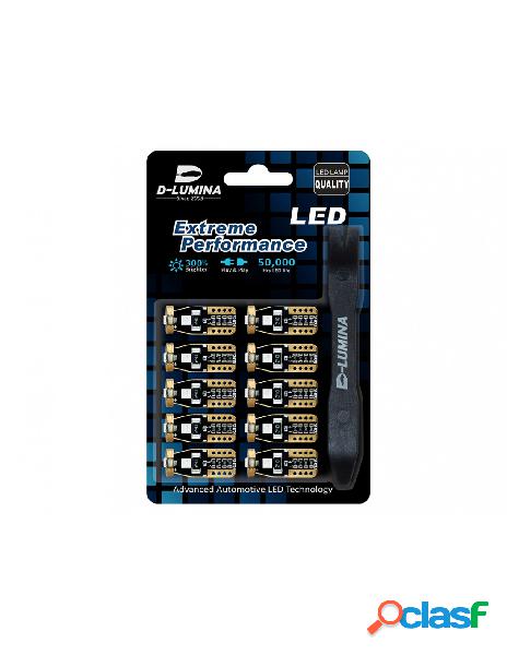 Carall - 10 lampada led t10 w5w canbus 12v 3 smd 3030 blue +