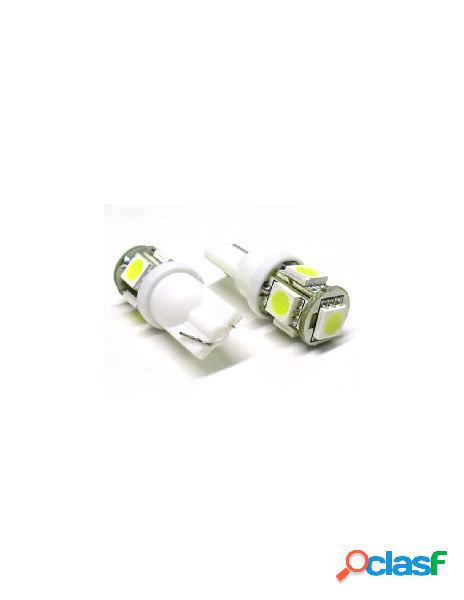 Carall - 24v lampada led t10 w5w 5 smd bianco luci posizione