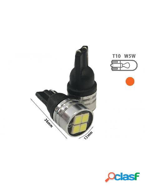 Carall - 24v lampada led t10 w5w colore arancione con 4 smd