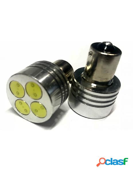 Carall - coppia 2 lampade led ba15s 1156 p21w con 4 power