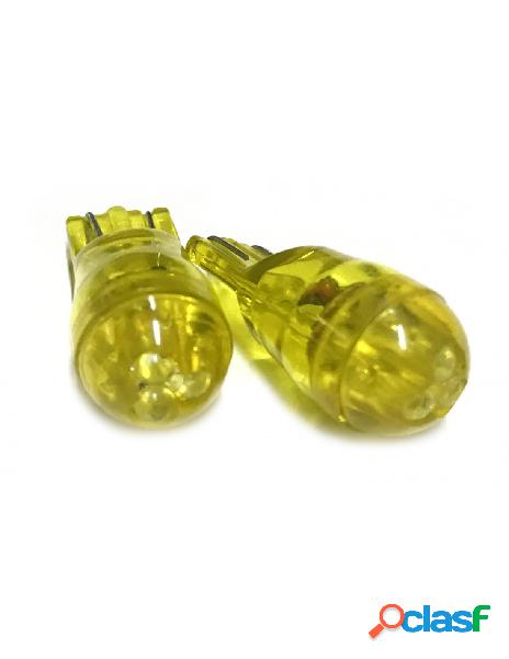 Carall - coppia 2 lampade led t10 con 3 led f3 colore giallo