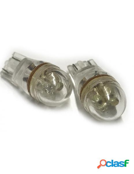 Carall - coppia 2 lampade led t10 con 4 led f3 cappuccio