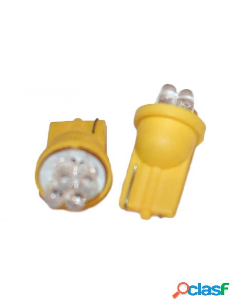 Carall - coppia 2 lampade led t10 con 4 led f3 colore giallo