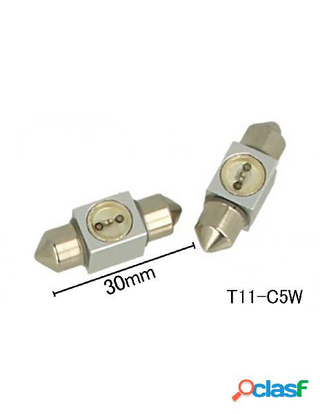 Carall - coppia 2 lampade led t11 c5w siluro 30mm con 1