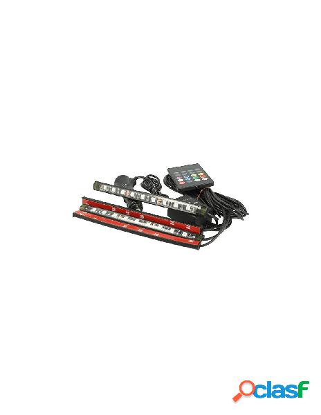 Carall - kit striscia barra led rgb 4x18cm 12v telecomando