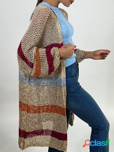 Cardigan Kikisix in lurex oro con righe