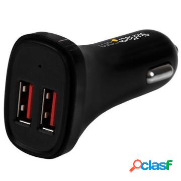 Caricatore da auto con doppia porta usb - 24w/4.8a - nero