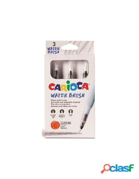 Carioca water brush - astuccio 3 pennelli con serbatoio