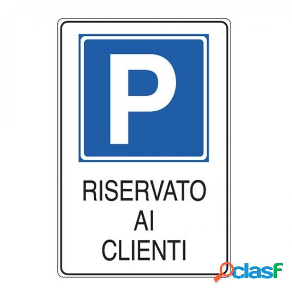 Cartello segnalatore - 20x30 cm - PARCHEGGIO RISERVATO AI