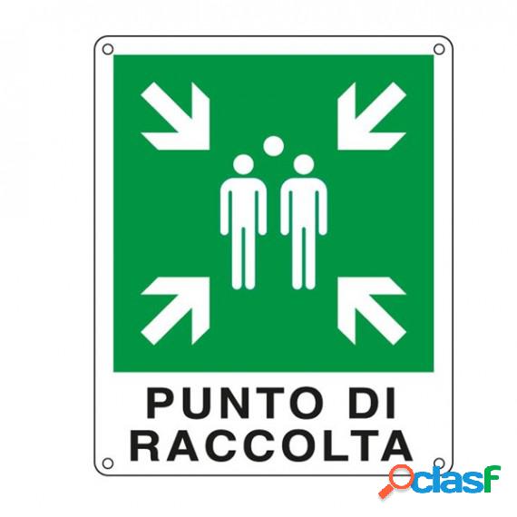 Cartello segnalatore - 25x31 cm - PUNTO DI RACCOLTA -