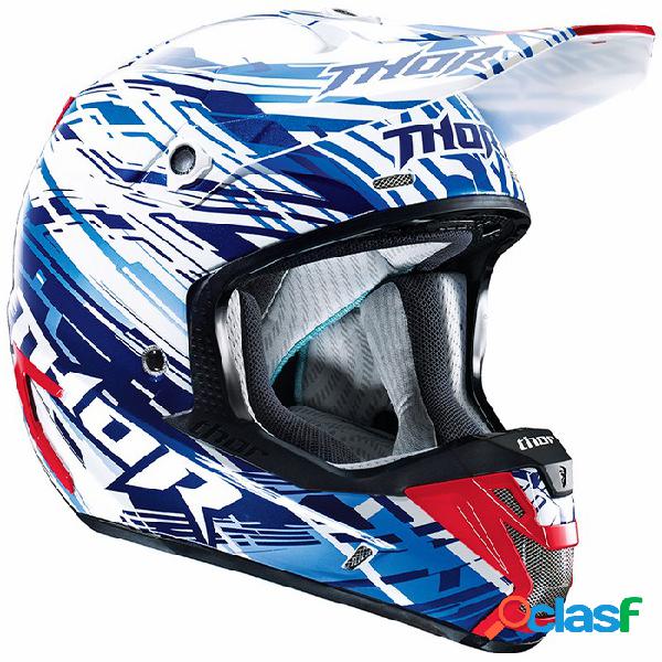 Casco Cross Thor Verge Twist in fibra blu