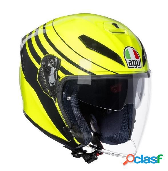 Casco jet AGV K-5 JET E2205 MULTI ORBITER in fibra Giallo