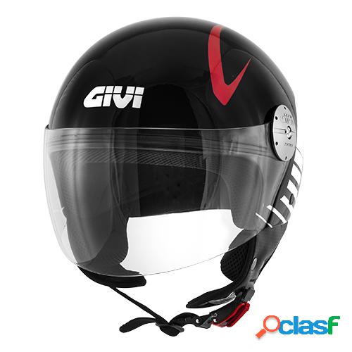Casco jet Givi 10.7 Mini-J Icarus Nero Bianco Rosso