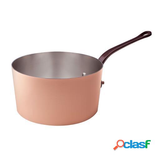Casseruola Alta in rame liscio stagnato a mano 2mm, un