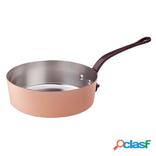 Casseruola Bassa in rame liscio stagnato a mano 2mm, un