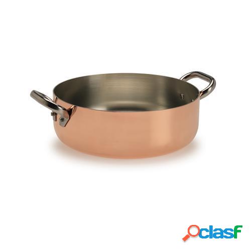 Casseruola Bassa in rame stagnato ad induzione 2mm, due