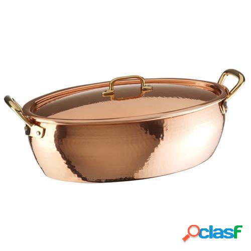 Casseruola ovale con coperchio in rame Serie 15300, 38x25cm