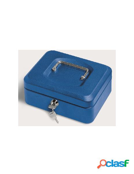 Cassetta metallo 20x16x9 cm colore blu con chiave