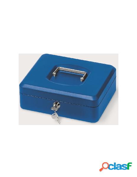 Cassetta metallo 25x18x9 cm colore blu con chiave