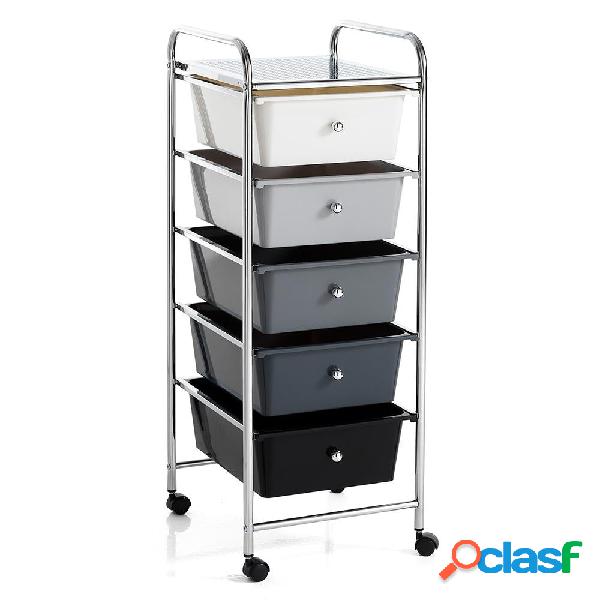 Cassettiera con rotelle struttura in metallo cromato