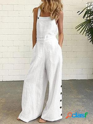 Casual Loose Solid Color Summer Jumpsuit