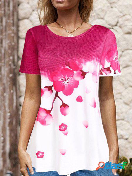 Casuale Girocollo Sciolto Jersey T-shirt