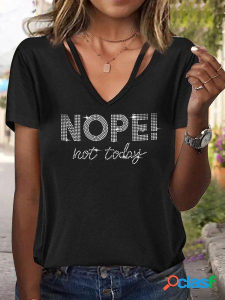 Casuale Jersey Scollo a V Sciolto Camicia