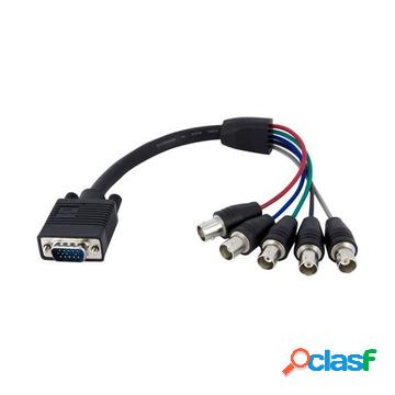 Cavo coassiale per monitor hd15 vga a 5 bnc rgbhv 30 cm -