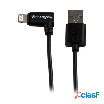 Cavo connettore ad angolo lightning a 8 pin apple a usb nero