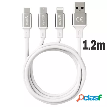 Cavo di ricarica 3 in 1 ad alta velocitÃ Prio - 1,2 m -