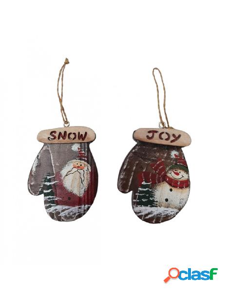 Ciao srl - decorazione di natale guanto in legno dipinto