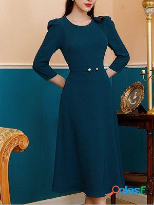 Clear Color Waist-in-fold Slim Dress